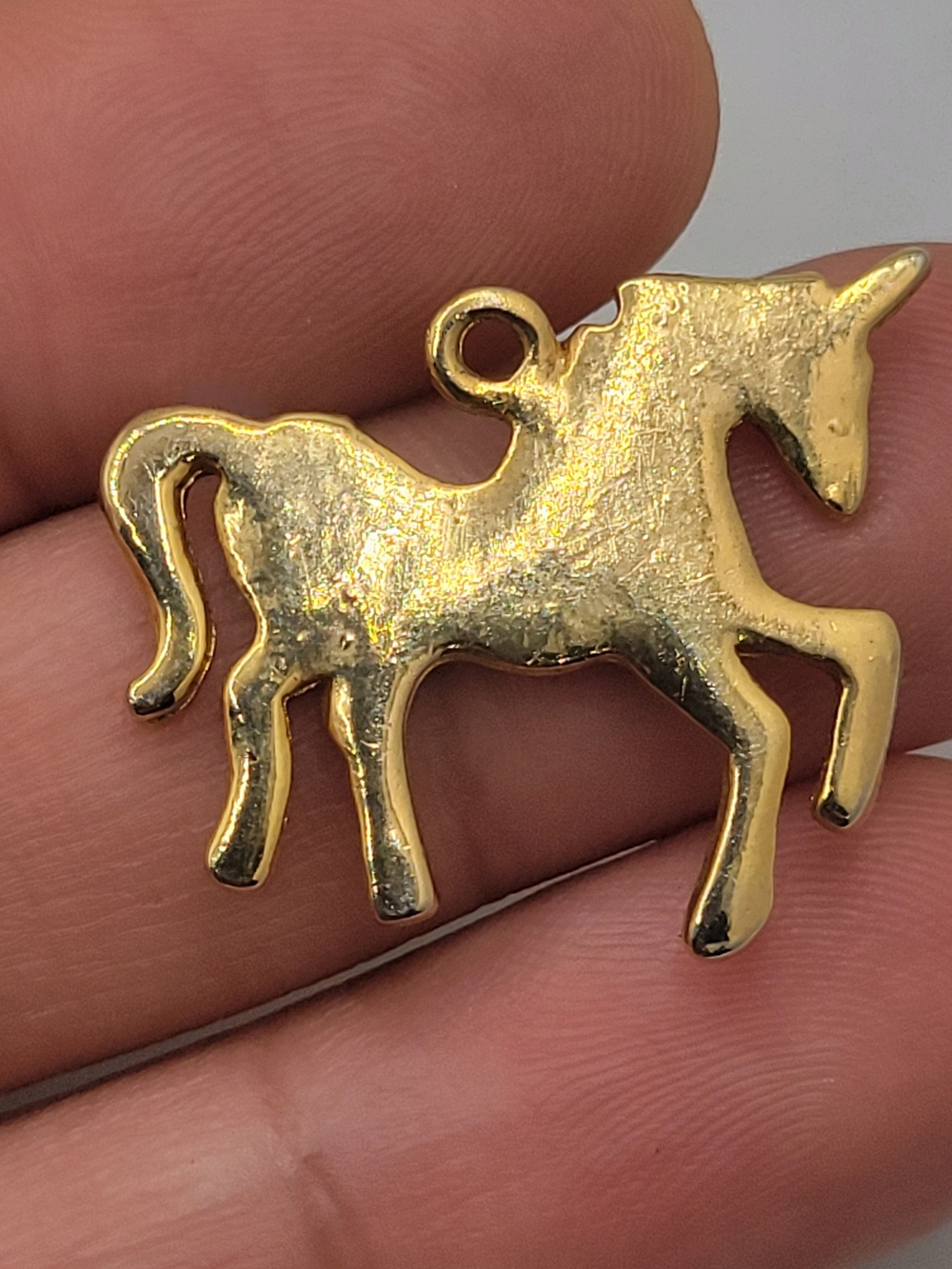 Gold-Tone Unicorn Charm Pendant